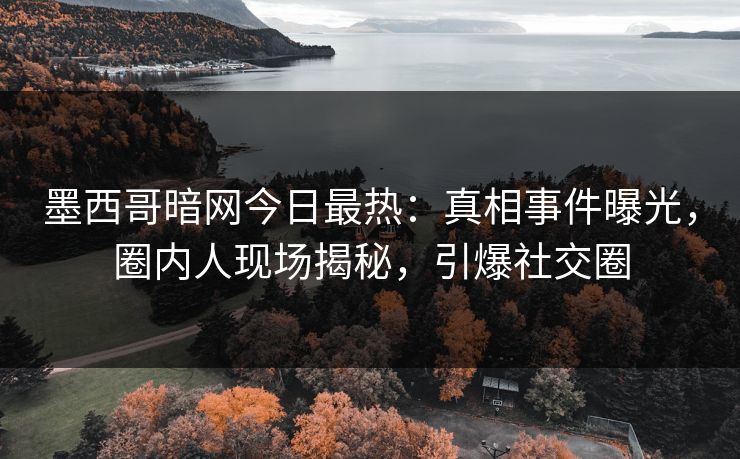 墨西哥暗网今日最热：真相事件曝光，圈内人现场揭秘，引爆社交圈