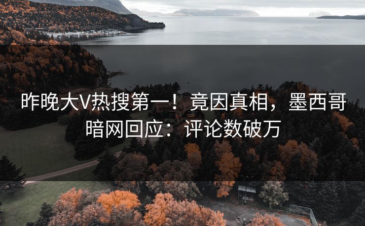 昨晚大V热搜第一！竟因真相，墨西哥暗网回应：评论数破万